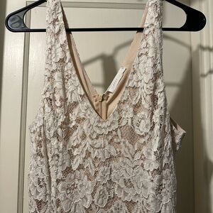 LUSH Lace Dress. Nude color stretchy lining and Ivory lace.